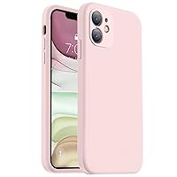 Vooii Compatible with iPhone 11 Case, Upgraded Liquid Silicone with [Square Edges] [Camera Protection] [Soft Anti-Scratch Microfiber Lining] Phone Case for iPhone 11 6.1 inch - Chalk Pink