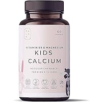 Palak Notes: Kids Calcium with Vitamin D3, K2 and Magnesium | No Sugar Chewables | 60 Chewables