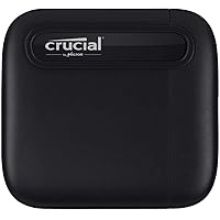 Crucial X6 500GB Portable SSD - Up to 800MB/s - PC and Mac - USB 3.2 USB-C External Solid State Drive - CT500X6SSD9
