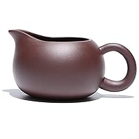 Purple Clay Pottery Gong Dao Bei, Chinese Gong Kung Fu Tea & Milk Pitcher Cha Hai Tea fairness Cup sharing Pitcher Z-S-C-H2 (6.0 oz / 180 ml)
