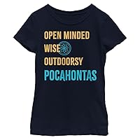 Disney Princess List Pocahontas Girl's Solid Crew Tee