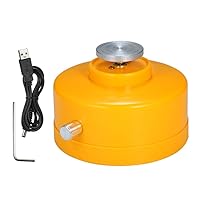 Huanyu USB Electric Pottery Wheel Machine 5V Mini Pottery Wheels Rotary Table Diameter 4.5cm Speed 0-2300 RPM Turntable for Making Ceramic (Yellow)