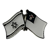 Israel & Christian Wavy Flags Motorcycle Hat Cap Lapel Pin