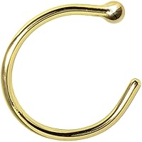 Body Candy Women's Solid 14k Yellow Gold Nose Hoop 3/8