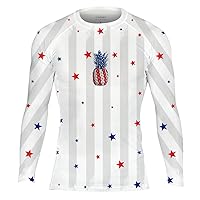 CHOO Unisex American Flag Rash Guard Sports Wicking Shirts for BJJ MMA Party Festival