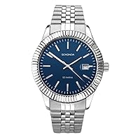 Sekonda Mens Analogue Quartz Watch with Blue Dial and Silver Stainless Steel Bracelet 1897