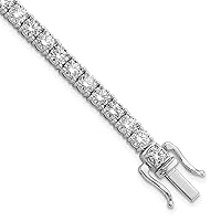 14k White Gold SI1/SI2, G H I, Lab Grown Diamond Tennis Chain Necklace Fine Jewellery for Women