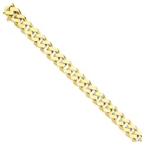 Saris and Things 14K Yellow Gold 12mm Hand-polished Fancy Link Chain Anklet 9 Inch