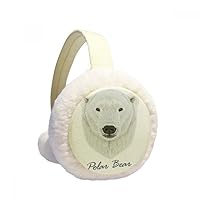White Northern Wild Polar Bear Animal Winter Ear Warmer Cable Knit Furry Fleece Earmuff Outdoor