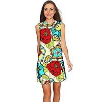 PineappleClothing Women's Evening Cocktail Party Sexy Floral Shift Short Dress