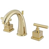 Kingston Brass KS2962CQL Claremont 8-Inch Widespread Lavatory Faucet with Brass Pop-Up, Polished Brass