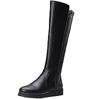 BIGTREE Riding Boots Women Fall Winter Warm Casual Zipper Comfortable Black Flat Knee High Boots