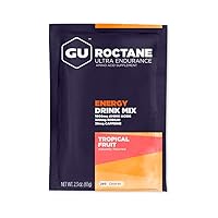 GU Energy Roctane Ultra Endurance Energy Drink Mix, Vegan, Gluten-Free, Kosher, and Dairy-Free n-the-Go Energy for Any Workout, 10 Single-Serving Packets, Tropical Fruit