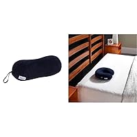 Tempur-Pedic All-Purpose Memory Foam Travel Pillow, Peanut-Shaped Lumbar Pillow for Neck and Back Pressure Relief, Navy & TEMPUR-Travel Neck Pillow, Polyester, Navy