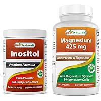 Best Naturals Inositol Powder 1 Lb & Magnesium Glycinate 425 mg