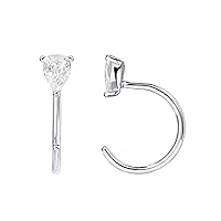 PAVOI 925 Sterling Silver Huggie Half Hoop Earrings | Hypoallergenic Minimalist Tiny Cartilage Earring
