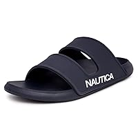 Nautica Men's Slides Sport Shower Athletic Sandals for Indoor & Outdoor with Double Arch Support - Lightweight, Durable and Comfortable