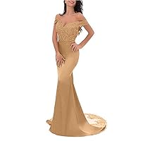 VeraQueen Women's Off- Mermaid Bridesmaid Dress Backless Prom Party Gowns