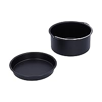 Fryer Accessories Cake Pan Pizza Pan Baking Trays for Kitchen Carbon Steel (6in)