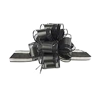 Homeford Snow Pull Bow Ribbon, 14 Loops, 2-Inch, 2-Count (Black)