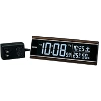 Seiko Clock C3 Series DL306B Radio Controlled Digital Desk Clock, Color LCD, 03: Brown Wood Grain, AC Powered, Size: 2.9 x 8.7 x 1.7 inches (7.3 x 22.2 x 4.4 cm)