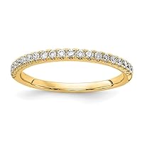 14k Gold Lab Grown Diamond SI D E F 1/4ct Wedding Band Size 7.00 Jewelry Gifts for Women