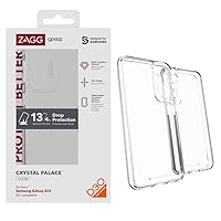 ZAGG Gear4 Crystal Palace Phone Case, D30 Drop Protection (13ft/4m), Sleek & Transparent Samsung Galaxy S23 Series Case, Anti-Fingerprint & Anti-Yellowing Properties, Supports Wireless Charging