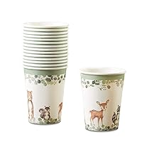 Kate Aspen Woodland Baby Shower, One Size (Pack of 16), 8 oz. Paper Cups (Set of 16)
