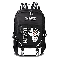 BLEACH Anime Laptop Backpack Rucksack Travel Sports Casual Daypack with USB Charging Port Black / 4