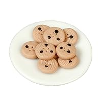 Dollhouse Chocolate Chip Cookies on a Plate Christmas Dining Room Accessory
