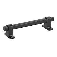 Amerock | Cabinet Pull | Matte Black | 5-1/16 inch (128 mm) Center-to-Center | Rockwell | 1 Pack | Drawer Pull | Drawer Handle | Cabinet Hardware