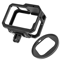 BGNing Aluminum Case Compatible for GoPro Hero 9 Black Camera Metal Cage Protective Shell Housing Frame Form-Fitted w/Cold Shoe 52mm Filter Mount (Kit A)