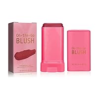 Multi-Use Makeup Blush Stick,Brightening Primer Solid Contouring Natural Nude Makeup Waterproof lightweight multi-functional blush stick,Solid Moisturizer Stick (red)