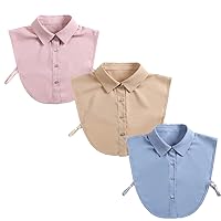 3 Pack Fake Collar Detachable Dickey Collar Blouse Half Shirts False Collar for Women Girls