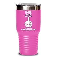 Judge Rude 20 oz 30 oz Insulated Tumbler Fuck Off Adult Dirty Humor, Gift For Coworker Leaving Curse Word Middle Finger Cup Swearing Appreciation