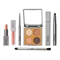 Rinna Beauty Eye & Lip Bundle - Birthday Suit Lip Kit & Better Naked Eye Kit- Includes Lipstick, Lip Gloss, Lip Liner, Eye Crayon, Mascara, Brush & Eye Shadow Pallet- Vegan (Variety Pack of 7)