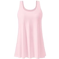 Air Curvey Tank Tops for Women Build in Bra Casual Flowy Tank Pleated Loose Fit S-XXXXL