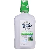 Tom's of Maine Wicked Fresh! Mouthwash Cool Mountain Mint 16 oz (Pack of 3)
