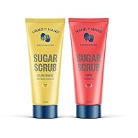 Hand in Hand Sugar Scrub Bundle, Gentle Exfoliation For All Skin Types, Island Mimosa Scent (9 oz. Single) and Poppy Scent (9 oz. Single)