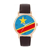 Congo Flag Watch 38mm Case 3atm Water Resistant Custom Designed Quartz Movement Luxury Fashionable