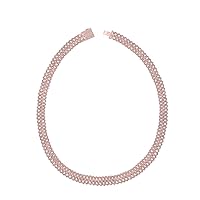 The Diamond Deal 10kt Rose Gold Mens Round Diamond 22-inch Curb Link Chain Necklace 12-3/4 Cttw