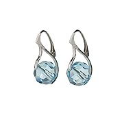 Kristallwerk, Women's Earrings 925 Silver with Swarovski Elements Crystal Aquamarine, Sterling Silver, Aquamarine