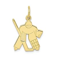 10k Yellow Gold Hockey Charm