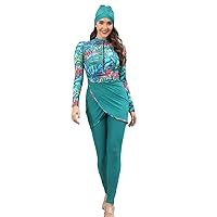 Women Burkini Swimsuits Modest Muslim Swimwear Islamic Long Sleeve Full Cover Hijab Top Swim Pants ​Bathing Suit
