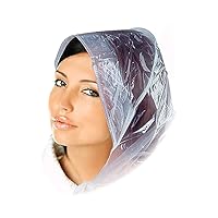 BioSwiss Set of 2 Pocket Rain Hats, Waterproof Clear Plastic Bonnet Cap, Hood, and Head Scarf for Men and Women, Full Visibility