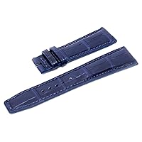 22mm Navy Blue Crocodile Handmade Straps For IWC Pilot Watches