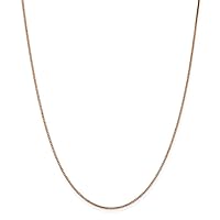 14k Gold Box Link Chain Necklace Jewelry for Women in Rose Gold Choice of Lengths 22 30 16 18 20 24 and 0.9mm 1.1mm 1mm