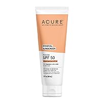 Acure Mineral Sunscreen SPF 50 | With Squalane & Zinc Oxide, 100% Vegan, 3 Fl Oz