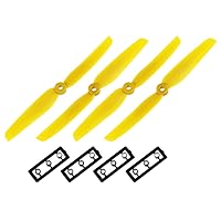 Uxcell RC Propellers 6030 6x3 Inch CW CCW 2-Vane for Quadcopter Hexacopter Multirotor, Yellow 2 Pairs with Adapter Rings