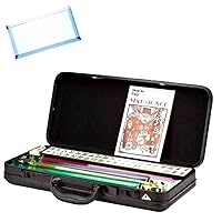 Games | Western Mah Jong in Black Case | Bonus: Multi-Purpose #10 Size Pouch (Color May Vary)